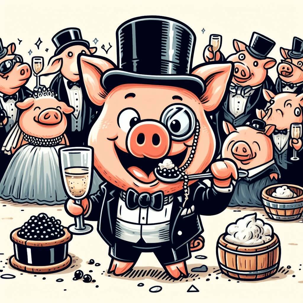artículo de google ads imagen cerdo comiendo caviar